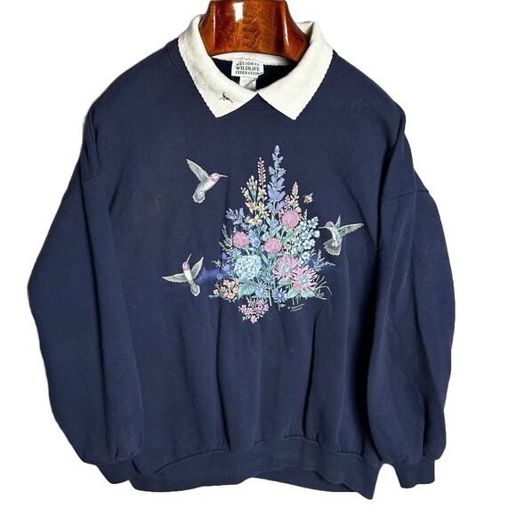 VTG National‎ Wildlife Federation Collared Women’s Pullover Sweatshirt Size 3XL - Picture 1 of 7